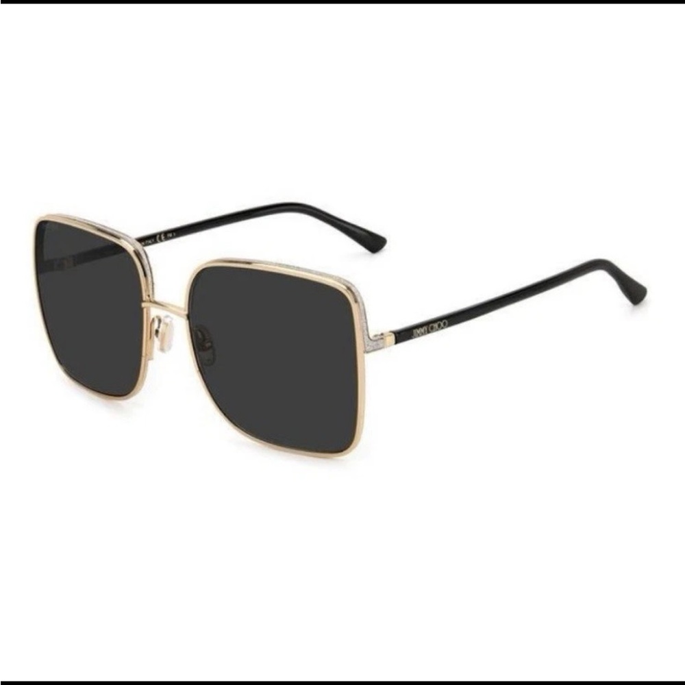 Jimmy Choo Gold and Black Square Sunglasses